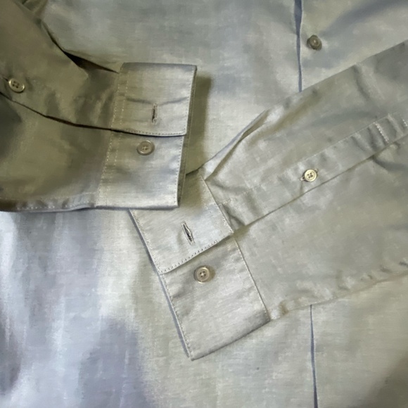 DKNY Mens Light Grey Cotton Lightweight Casual Office Party Slim Fit Shirt-XL - Picture 4 of 14